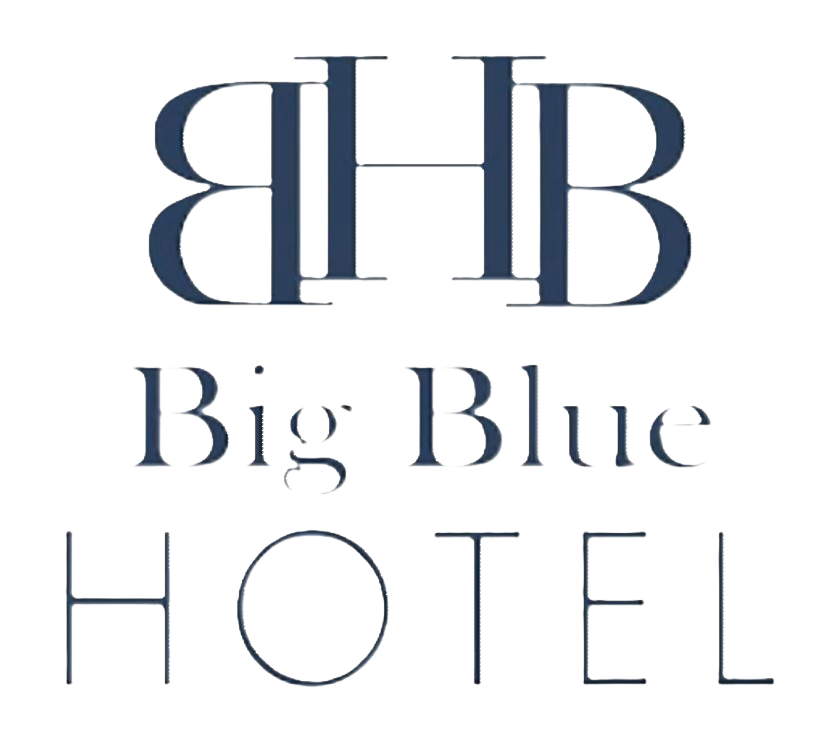 This picture shows the unique logo of Big Blue Hotel in Amaliapolis.